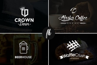 design modern monogram initial letter text minimal flat logo