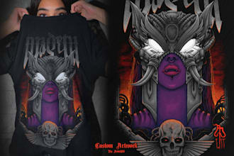 create high detailed dark art illustration or band logo