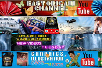 design youtube banner and logo and facebook cover page