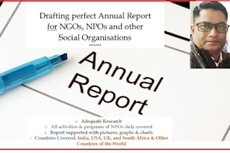 prepare presentable annual reports for ngos and nonprofit organizations