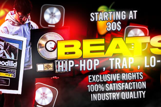 produce your own quality hiphop trap or rap beat