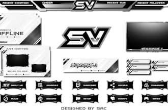 design an animated twitch stream overlay and logo