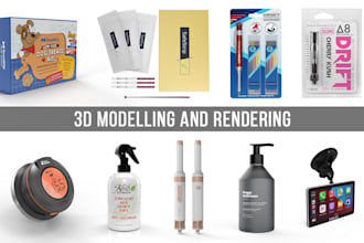 create 3d model and realistic render for your product mockup