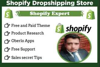 design shopify store, shopify website or ecommerce store