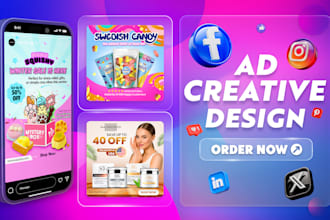 design facebook ad creative, meta ads, instagram post and carousel design