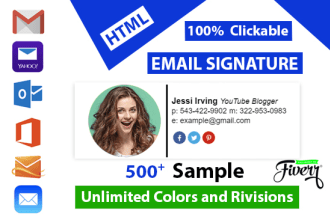 design HTML email signature or clickable email signature