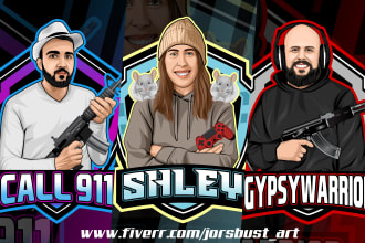design youtube, twitch, gaming, mascot and avatar logo