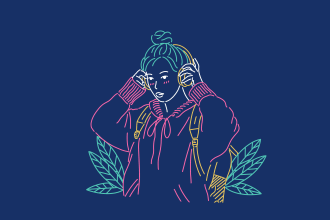 draw modern line art neon colours