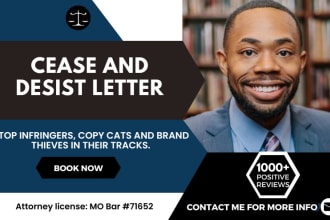 issue a cease and desist letter for copyright or trademark