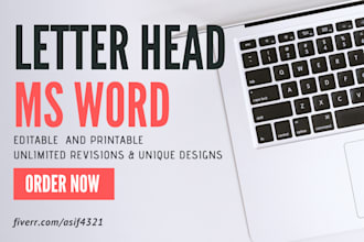 design professional letterhead in editable word format