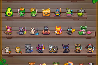 create pixel art characters animations objects for you