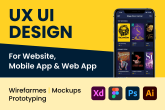 do figma website design, mobile app design and UI UX mockup