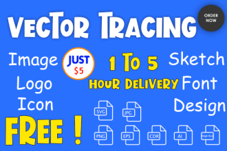 your tracing image and redraw logo in 1 hour