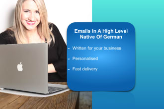 write business emails and marketing content in a high level native of german