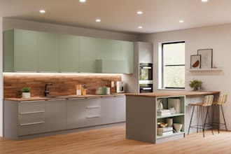 create 3d kitchen cabinet rendering for product catalogs