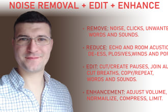 clean up background noise and enhance audio quality