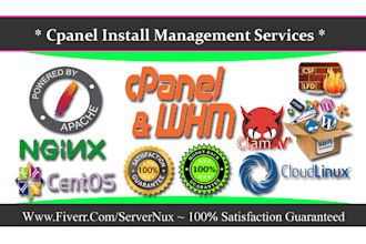 install cpanel, whm, cloudlinux, softaculous and fix server issues