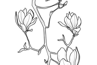 create a vector birth month flower illustration