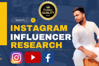 do instagram influencer research and provide strategy for instagram marketing