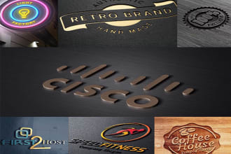 design custom logo design with 3d mockup