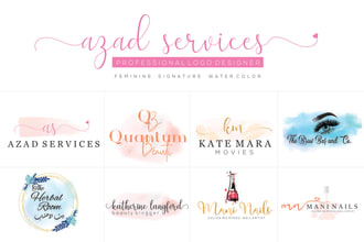 design feminine, watercolor,or signature logo