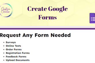 create any online google form needed