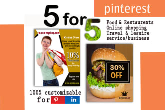 design five banners to pinterest  linkedin facebook  instagram