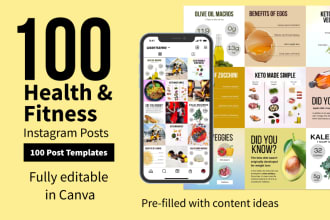 design 100 health and fitness instagram infographics