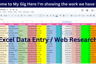 do excel data entry, data collection, web research, copy paste, web scraping