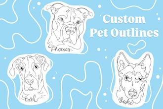 digitally draw your custom pet outline