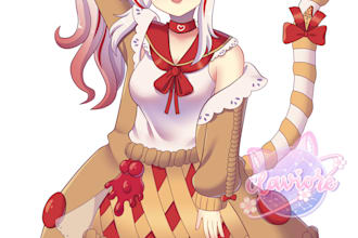 draw cute halfbody anime art oc fanart character