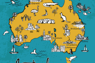draw a custom illustrated map of any country, city or place