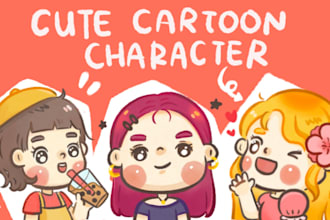 draw you into cute chibi cartoon character
