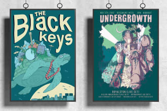make a unique illustrated poster design for you