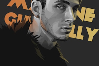 make a grayscale painting portrait