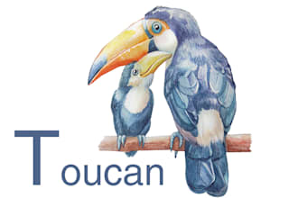 create watercolor cards or poster for children room