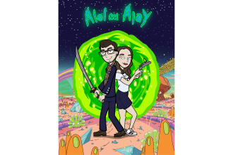 draw you as a cartoon with rick and morty style