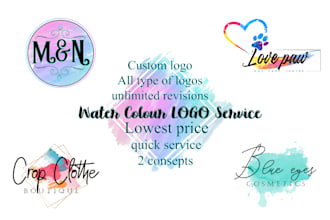 design lettering, water color, vintage, custom logo