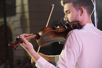 record,compose violin,viola or arrange strings, orchestral music for film, games
