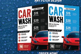 do unique car wash, detailing and price list design