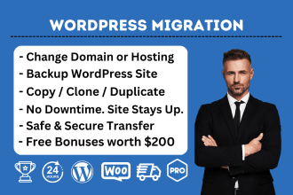 transfer your wordpress site to new hosting in 24 hrs