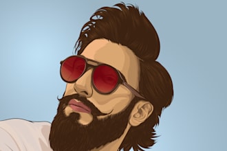 draw cartoon vector portrait