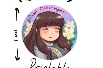 draw roleplaying character mini portraits 1x1 ich, anime style