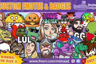 create custom twitch emotes or sub badges special for you