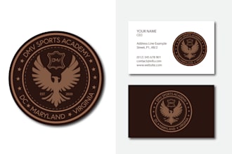 do badge emblem shield rounded logo and brand identities kit guide book packages