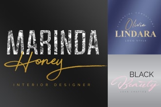 design handwritten or signature logo with branding kit