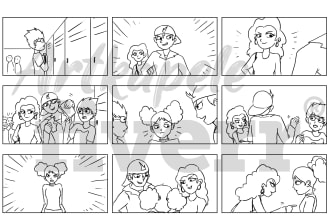 draw storyboard for film, animation, and commercials
