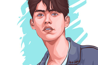create custom human vector portrait within 24 hrs