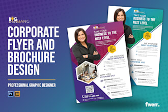 design corporate flyer, marketing flyer, business flyer, brochure or leaflet