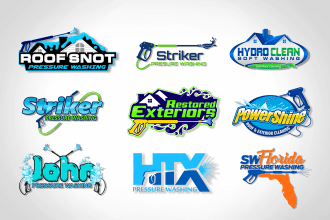 make modern  pressure washing cleaning and power washing logo